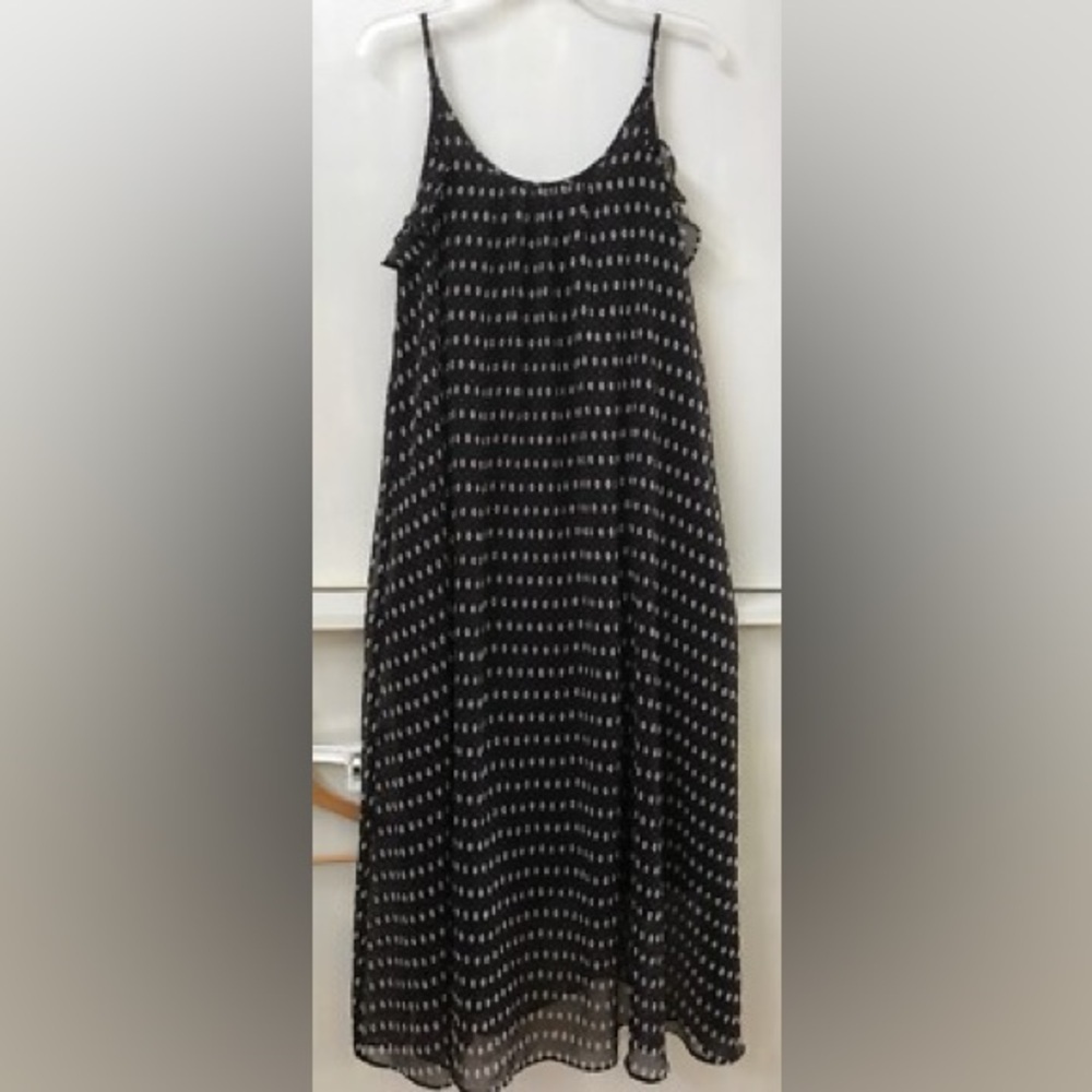 ❤️ WHO WHAT WEAR ruffle trim abstract floral Midi Dress Size XXL - Picture 9 of 9